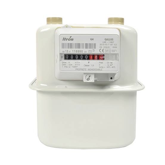 Residential gas meter with digital readout