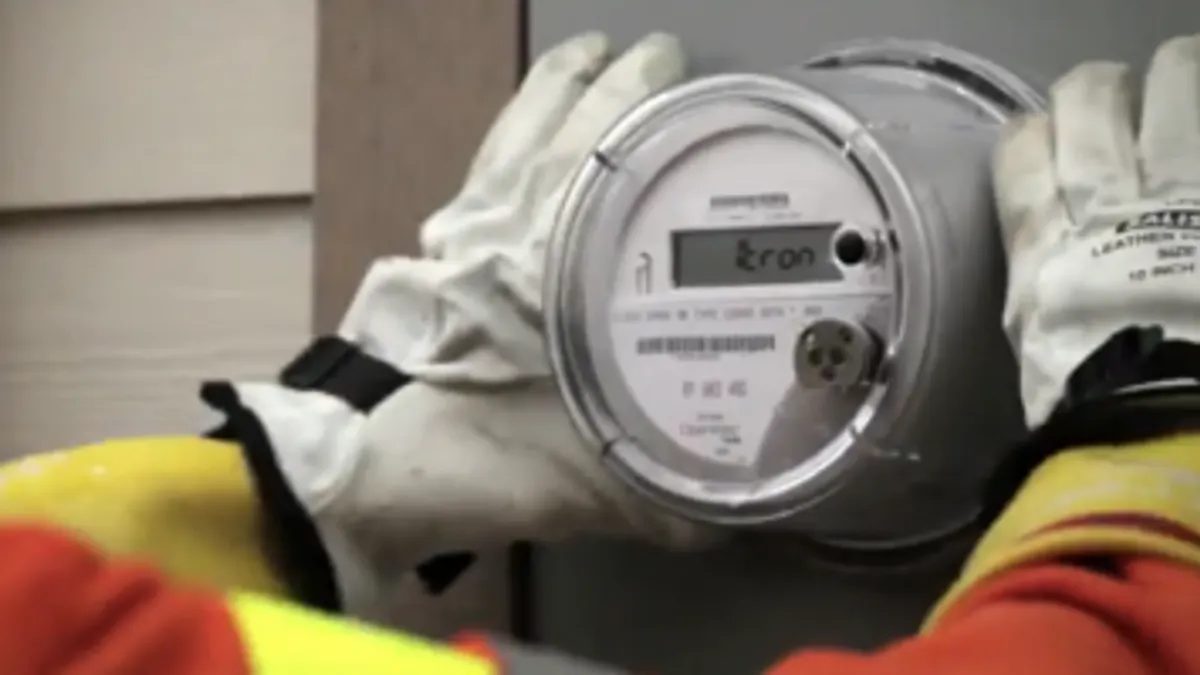 Field technician servicing a smart meter